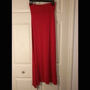 Red Maxi Skirt